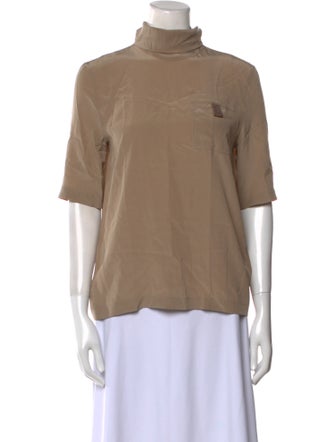 Brunello Cucinelli Silk Turtleneck Top