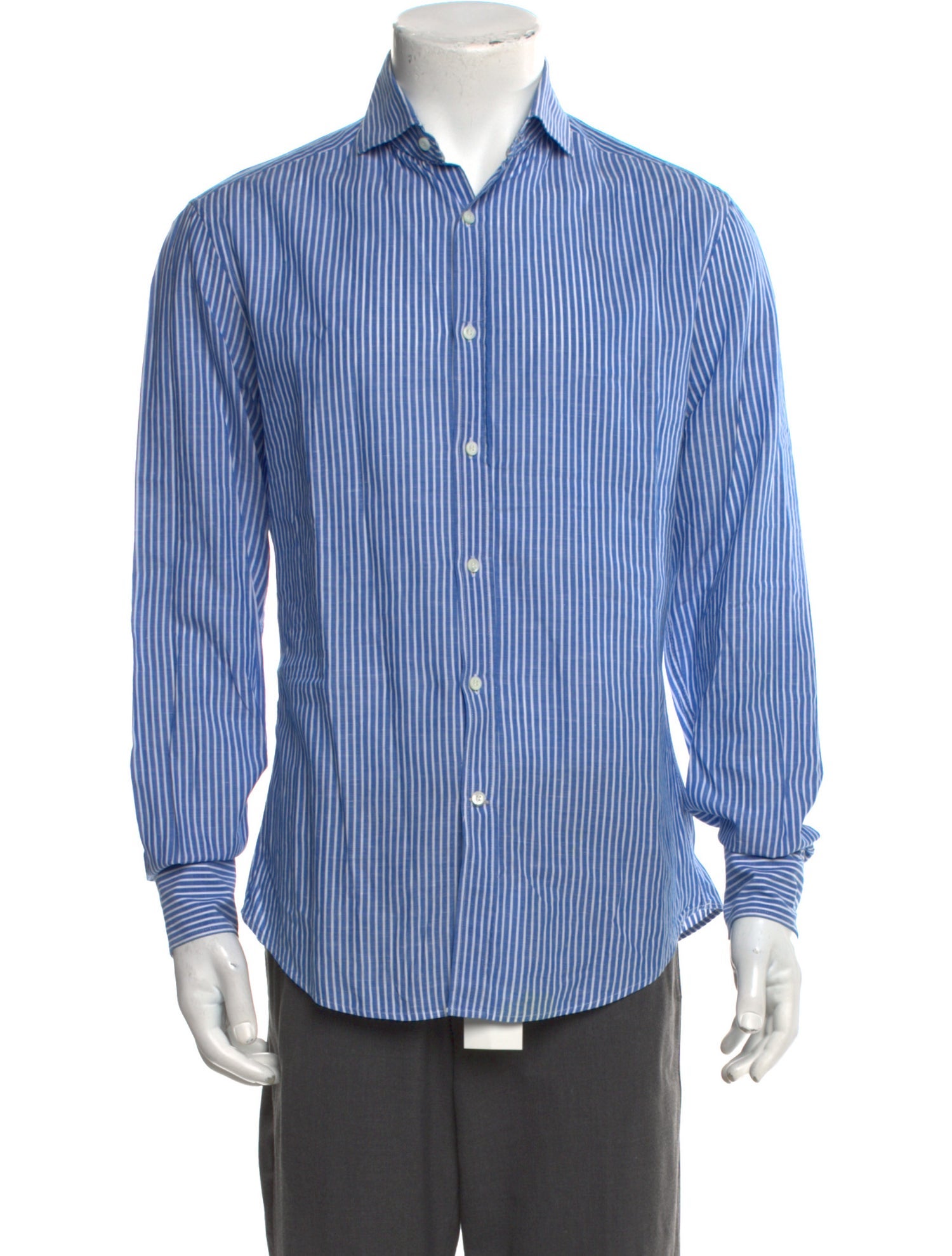 Brunello Cucinelli Striped Long Sleeve Dress Shirt