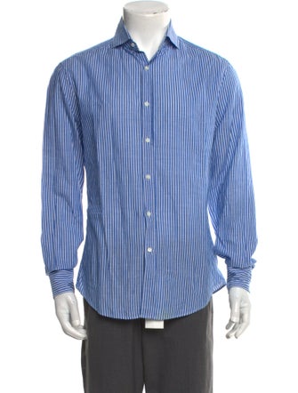 Brunello Cucinelli Striped Long Sleeve Dress Shirt