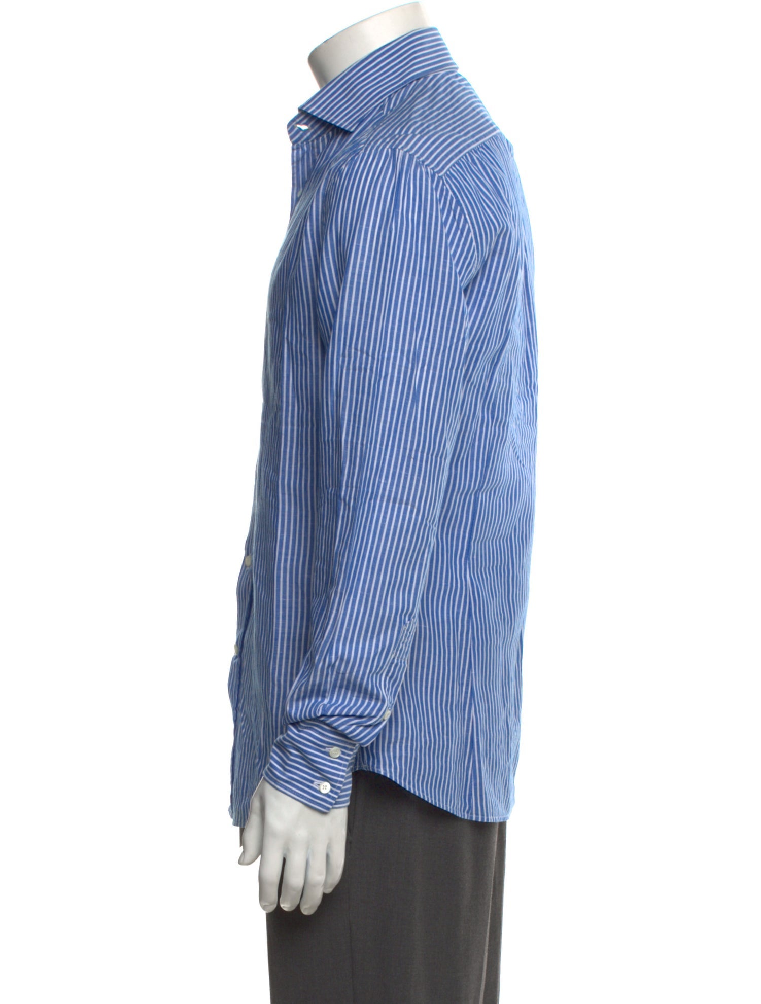 Brunello Cucinelli Striped Long Sleeve Dress Shirt