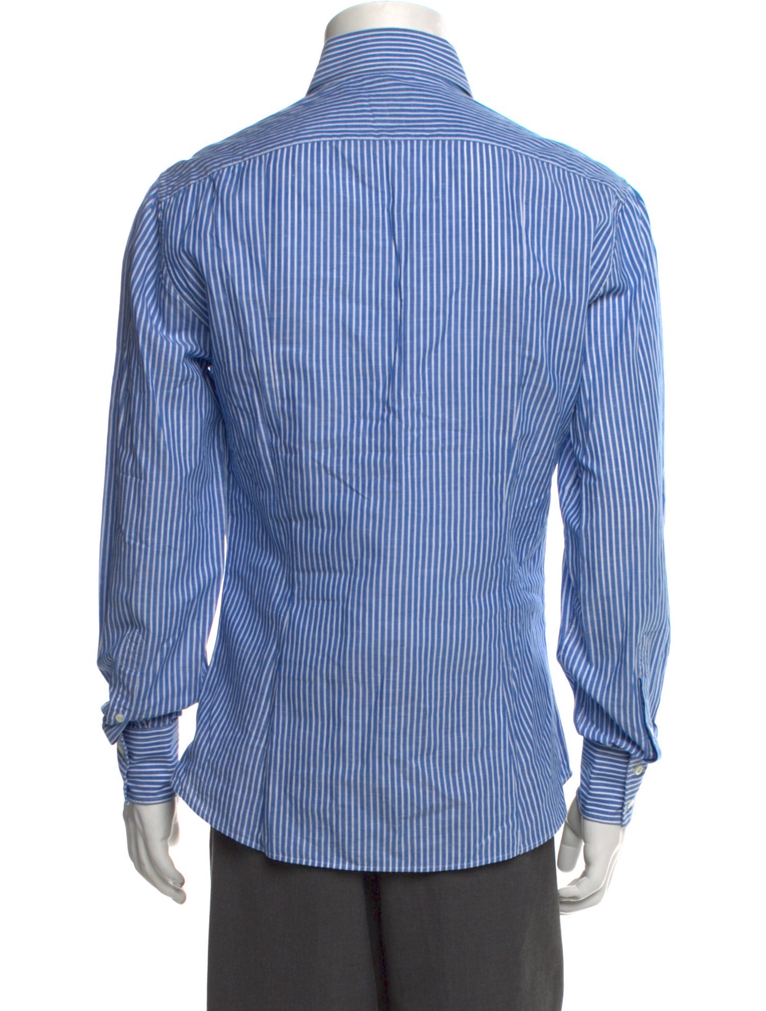 Brunello Cucinelli Striped Long Sleeve Dress Shirt