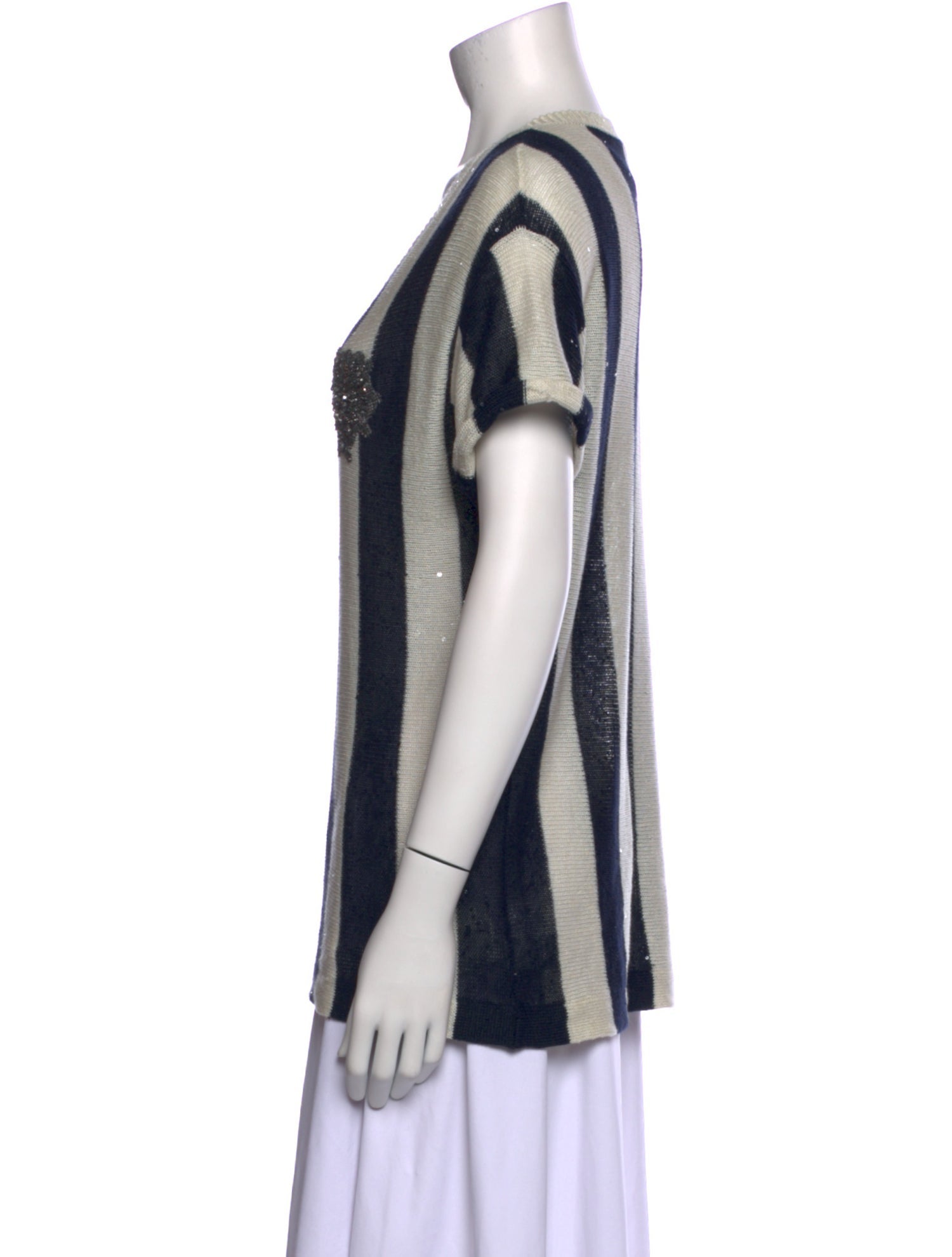 Brunello Cucinelli Linen Striped T-Shirt