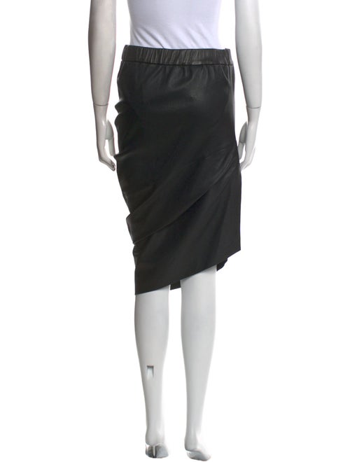 Brunello Cucinelli Leather Midi Length Skirt