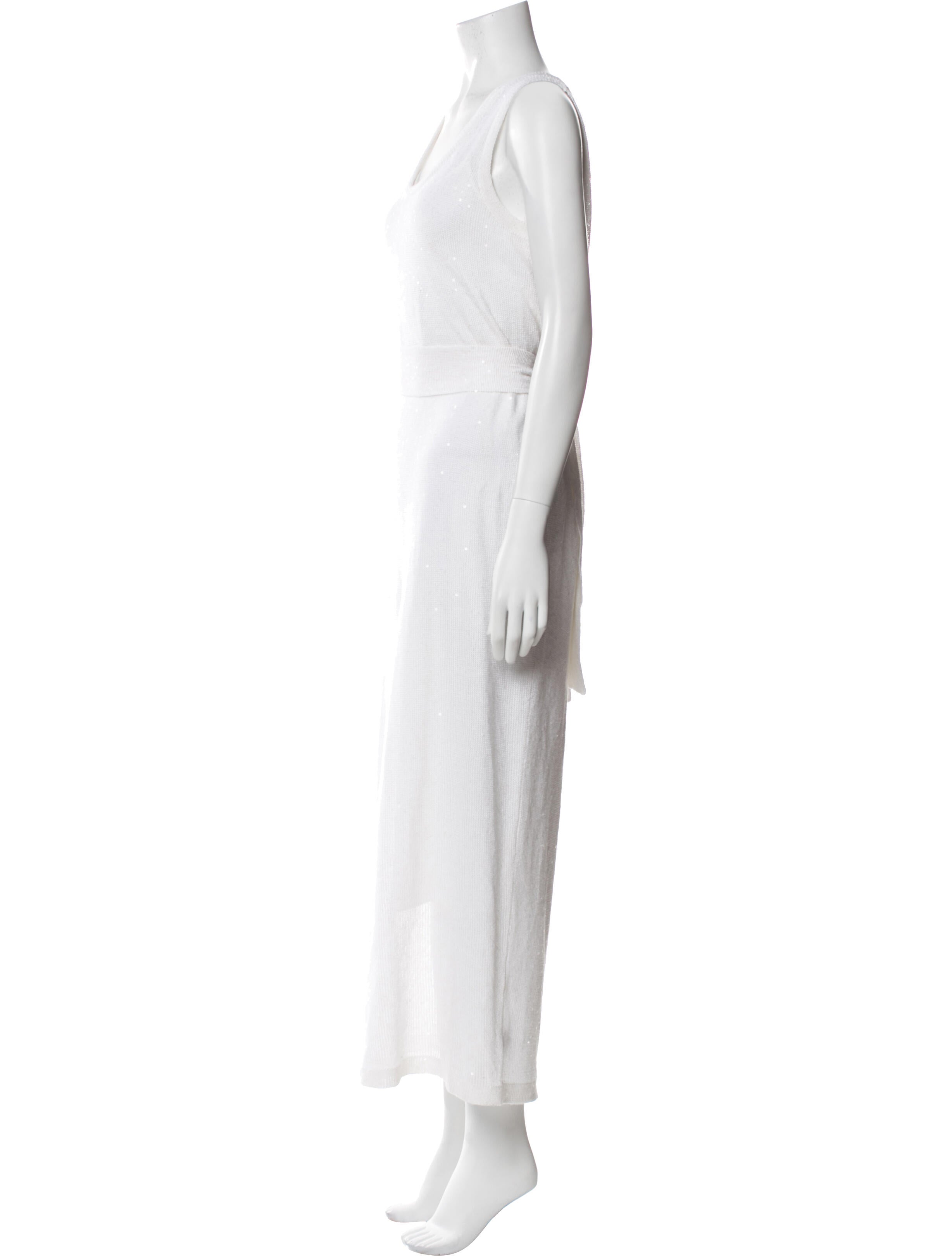 Brunello Cucinelli Scoop Neck Long Dress