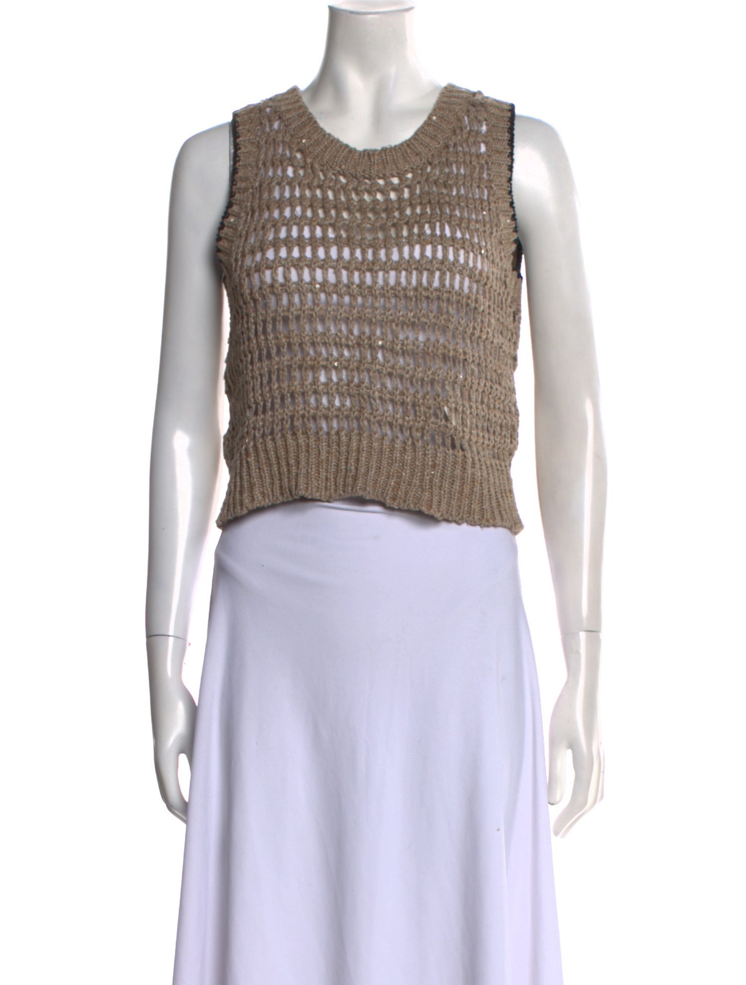 Brunello Cucinelli Linen Scoop Neck Sweater