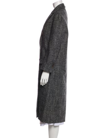 Brunello Cucinelli Virgin Wool Tweed Pattern Peacoat