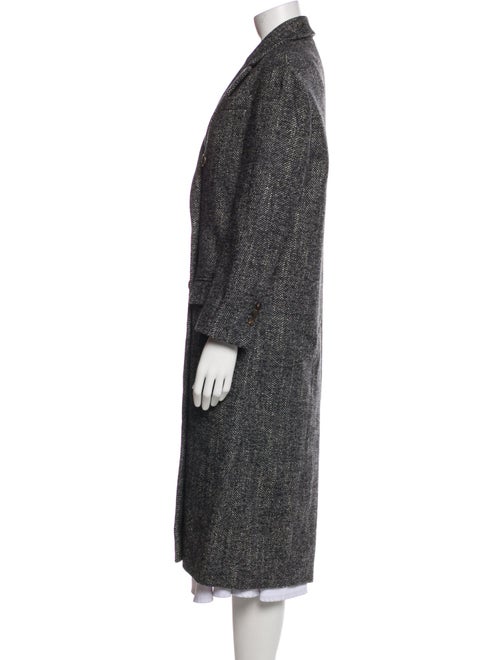 Brunello Cucinelli Virgin Wool Tweed Pattern Peacoat