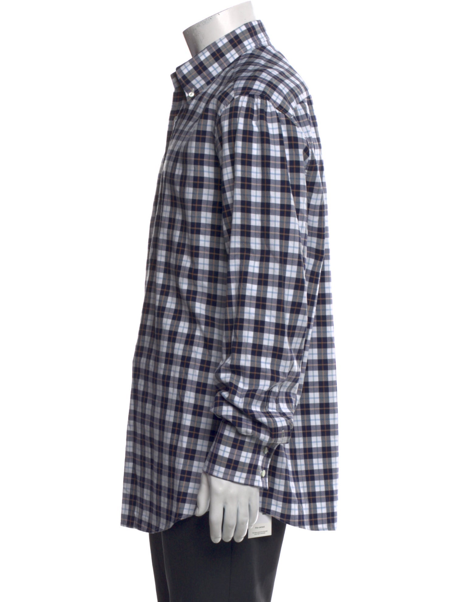 Brunello Cucinelli Plaid Print Long Sleeve Shirt