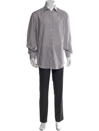 Brunello Cucinelli Plaid Print Long Sleeve Shirt