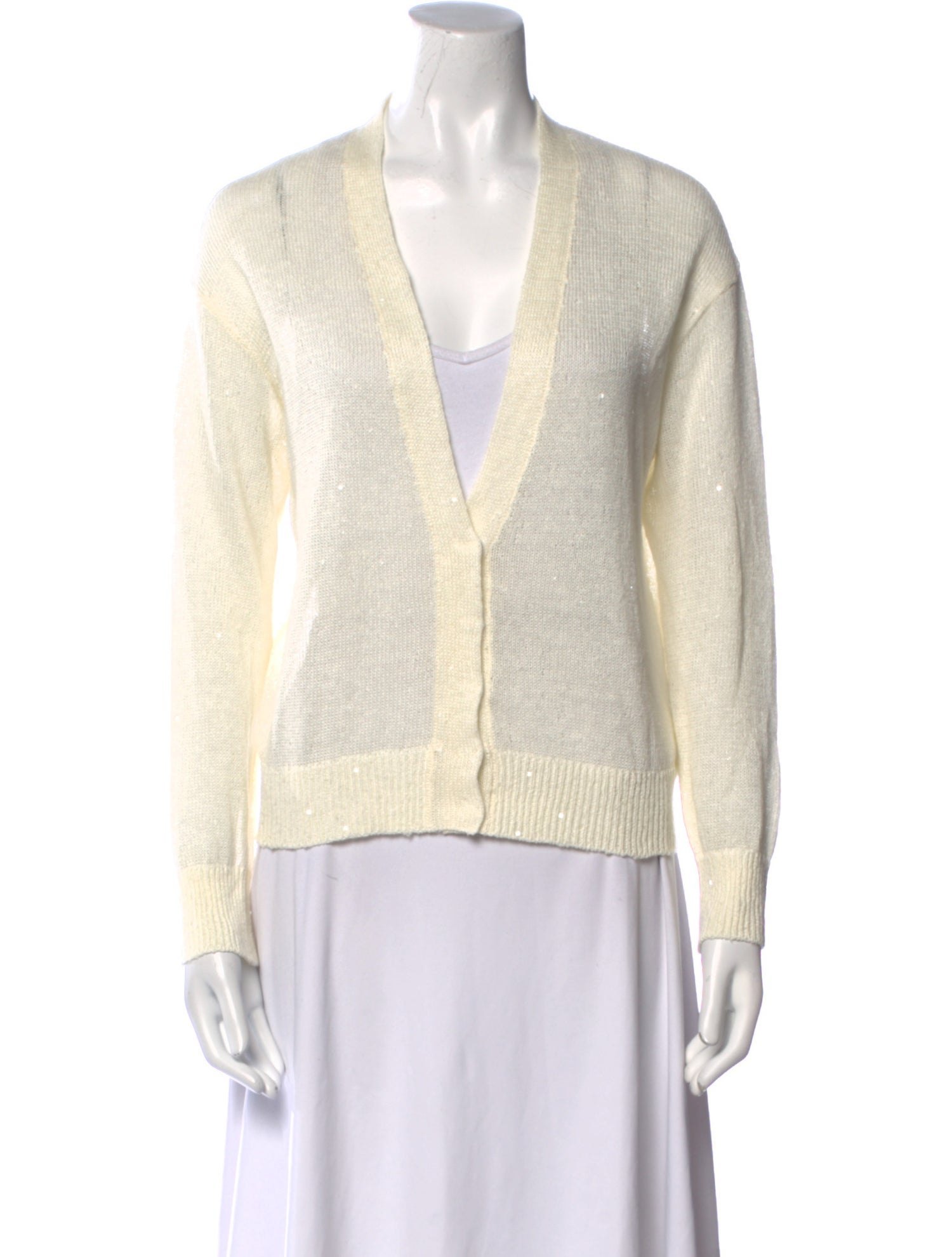Brunello Cucinelli Linen V-Neck Sweater
