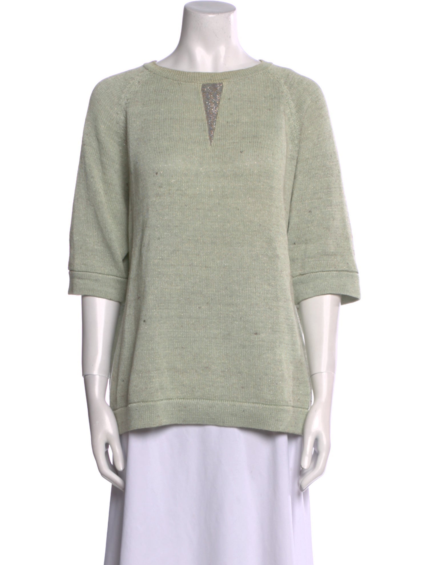 Brunello Cucinelli Bateau Neckline Three-Quarter Sleeve Sweatshirt
