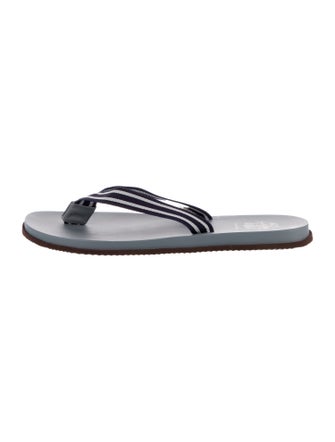 Brunello Cucinelli Canvas Striped Flip Flops