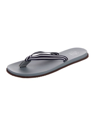 Brunello Cucinelli Canvas Striped Flip Flops