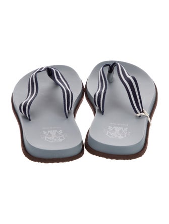 Brunello Cucinelli Canvas Striped Flip Flops