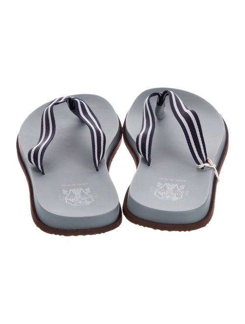 Brunello Cucinelli Canvas Striped Flip Flops