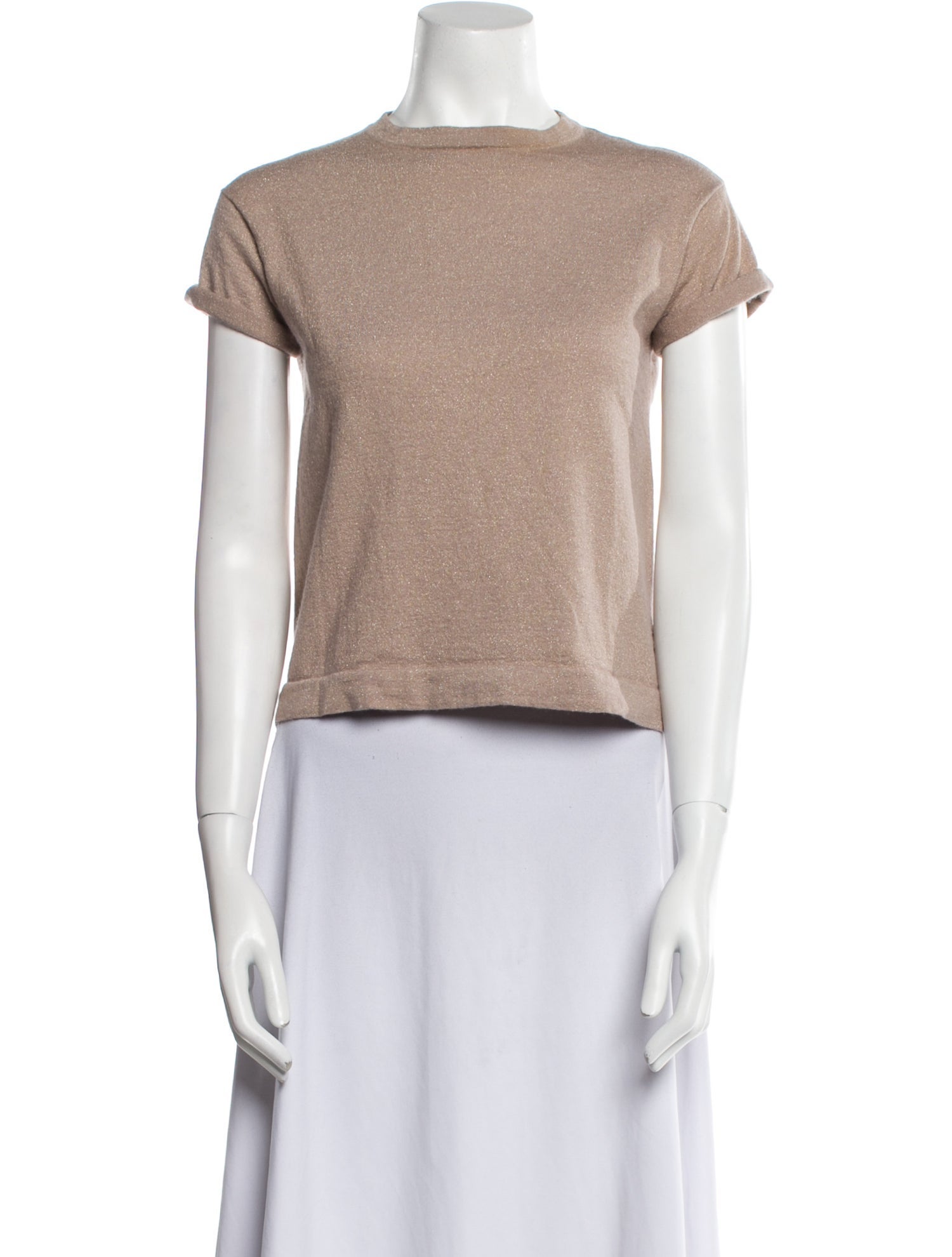 Brunello Cucinelli Cashmere Crew Neck Crop Top