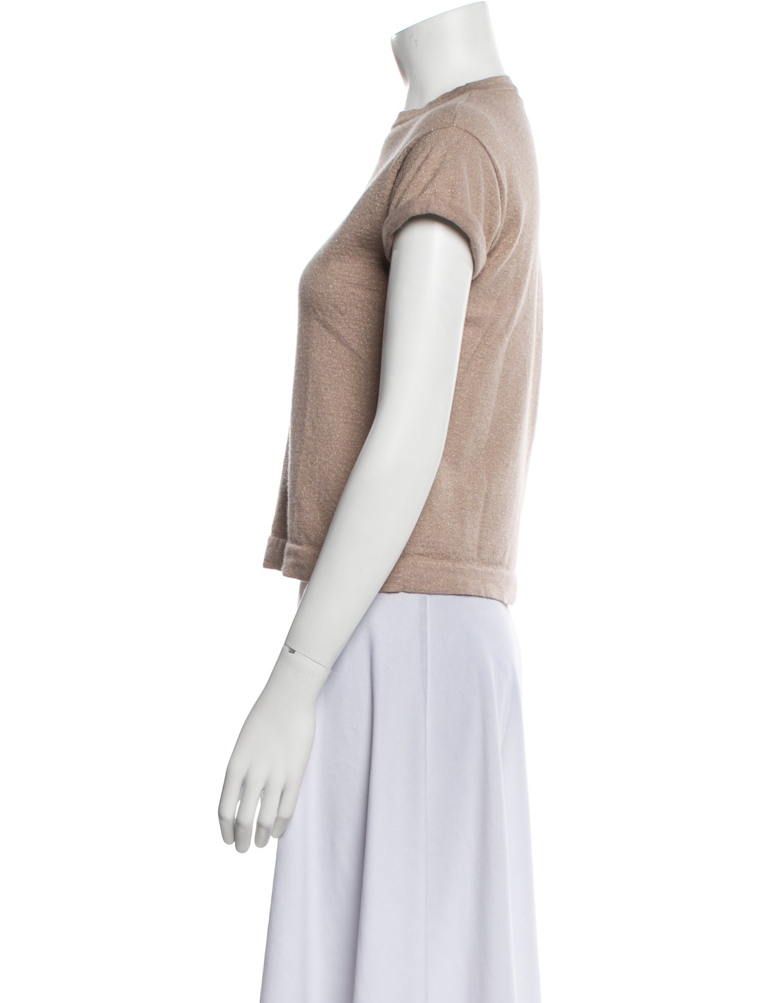 Brunello Cucinelli Cashmere Crew Neck Crop Top