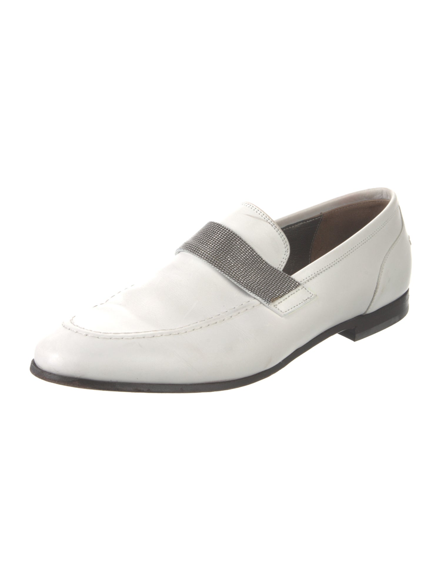 Brunello Cucinelli Monili Leather Loafers