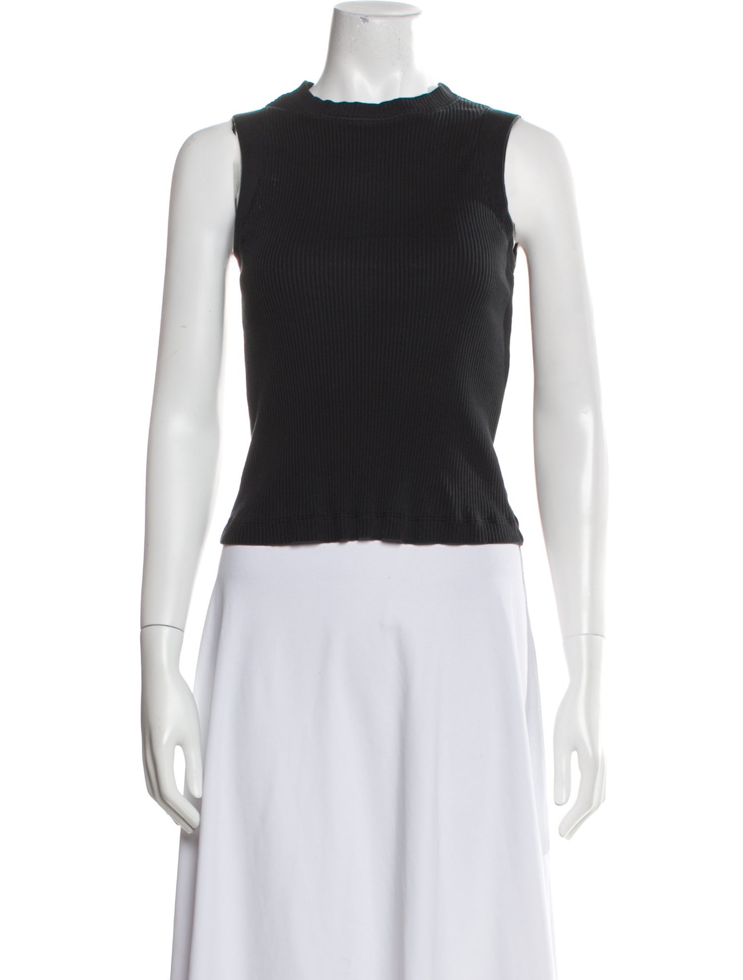 Brunello Cucinelli Crew Neck Sleeveless Crop Top