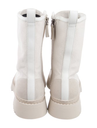 Brunello Cucinelli Monili Canvas Combat Boots