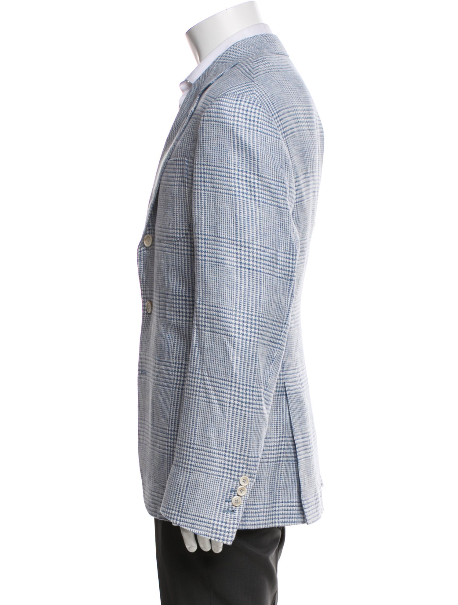 Brunello Cucinelli Linen Houndstooth Print Blazer