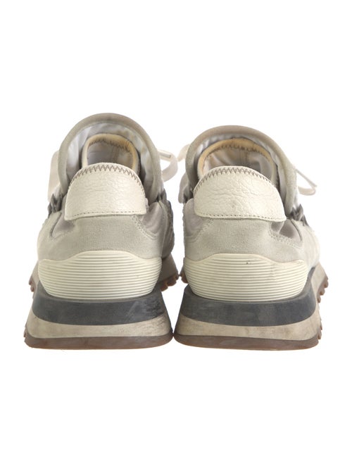 Brunello Cucinelli Suede Colorblock Pattern Sneakers