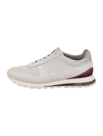 Brunello Cucinelli Suede Colorblock Pattern Sneakers