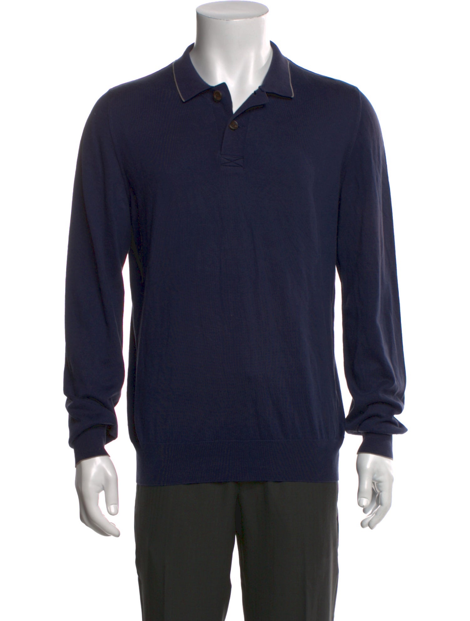 Brunello Cucinelli Crew Neck Long Sleeve Polo Sweater