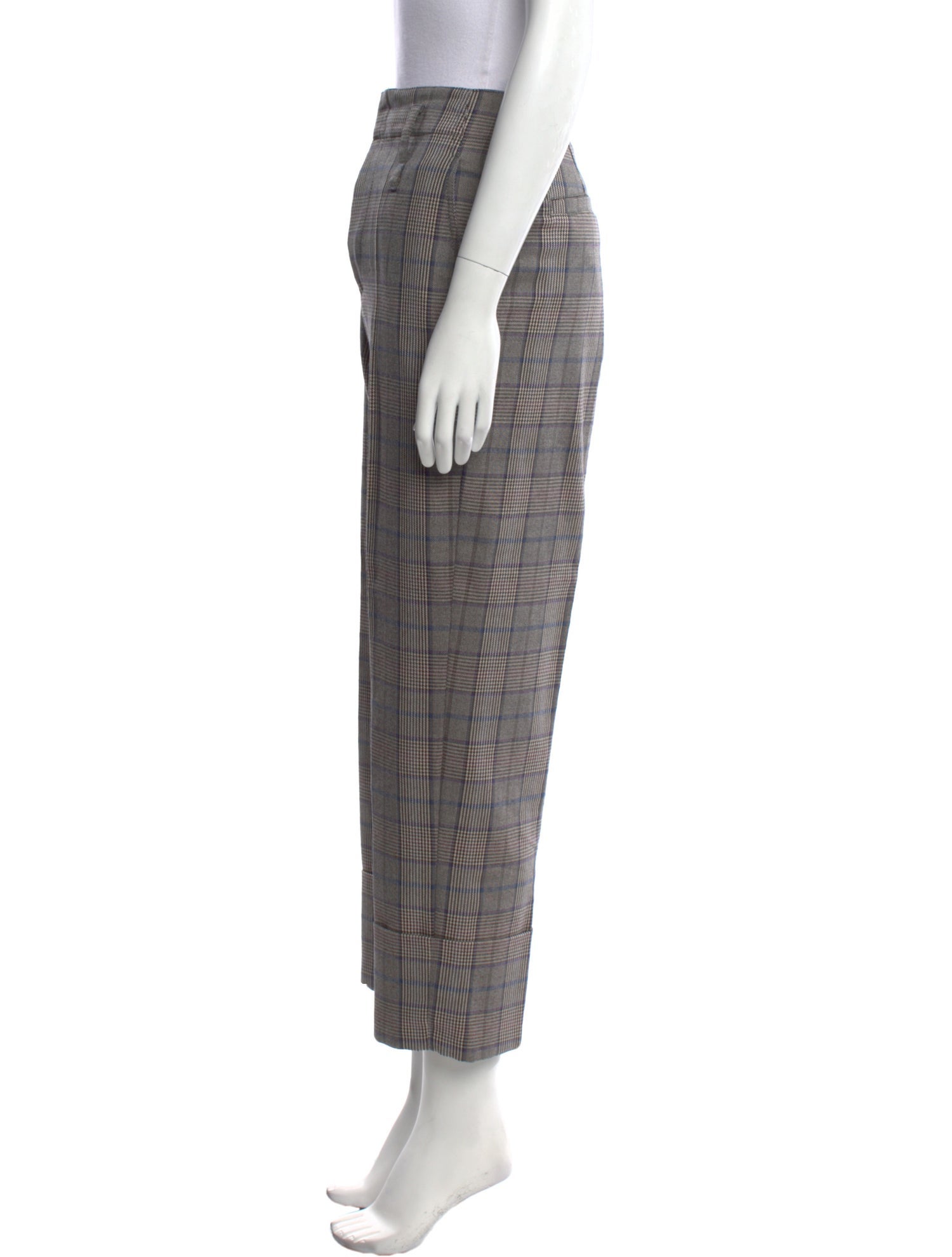 Brunello Cucinelli Plaid Print Straight Leg Pants
