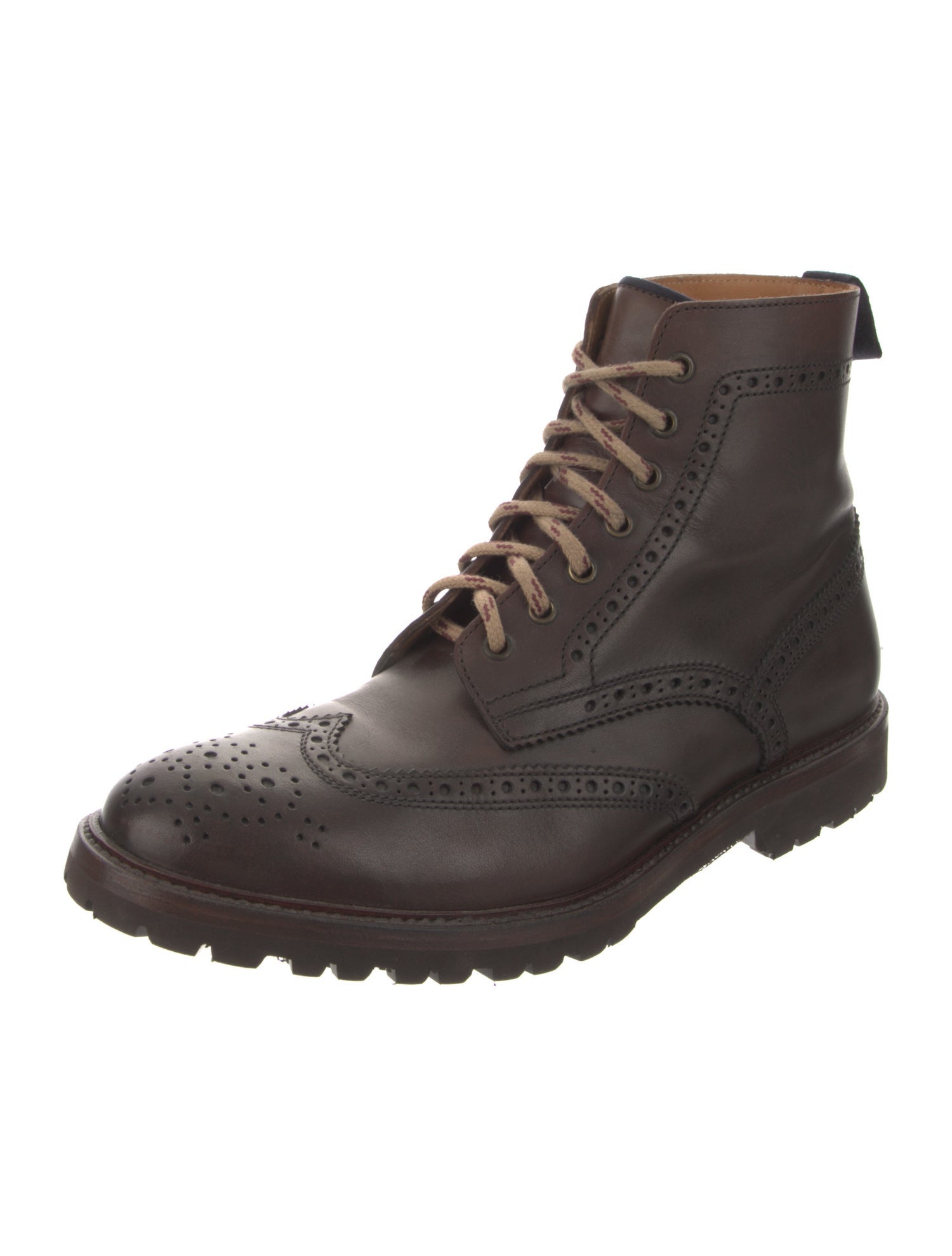 Brunello Cucinelli Leather Lace-Up Boots