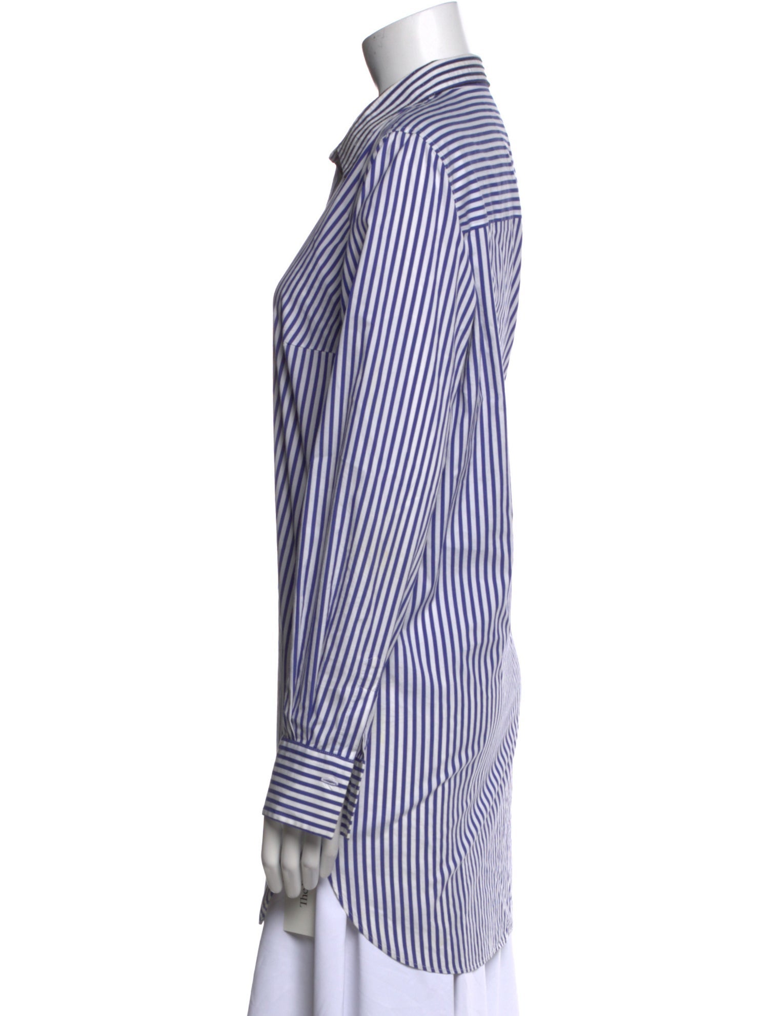 Brunello Cucinelli Striped Long Sleeve Button-Up Top