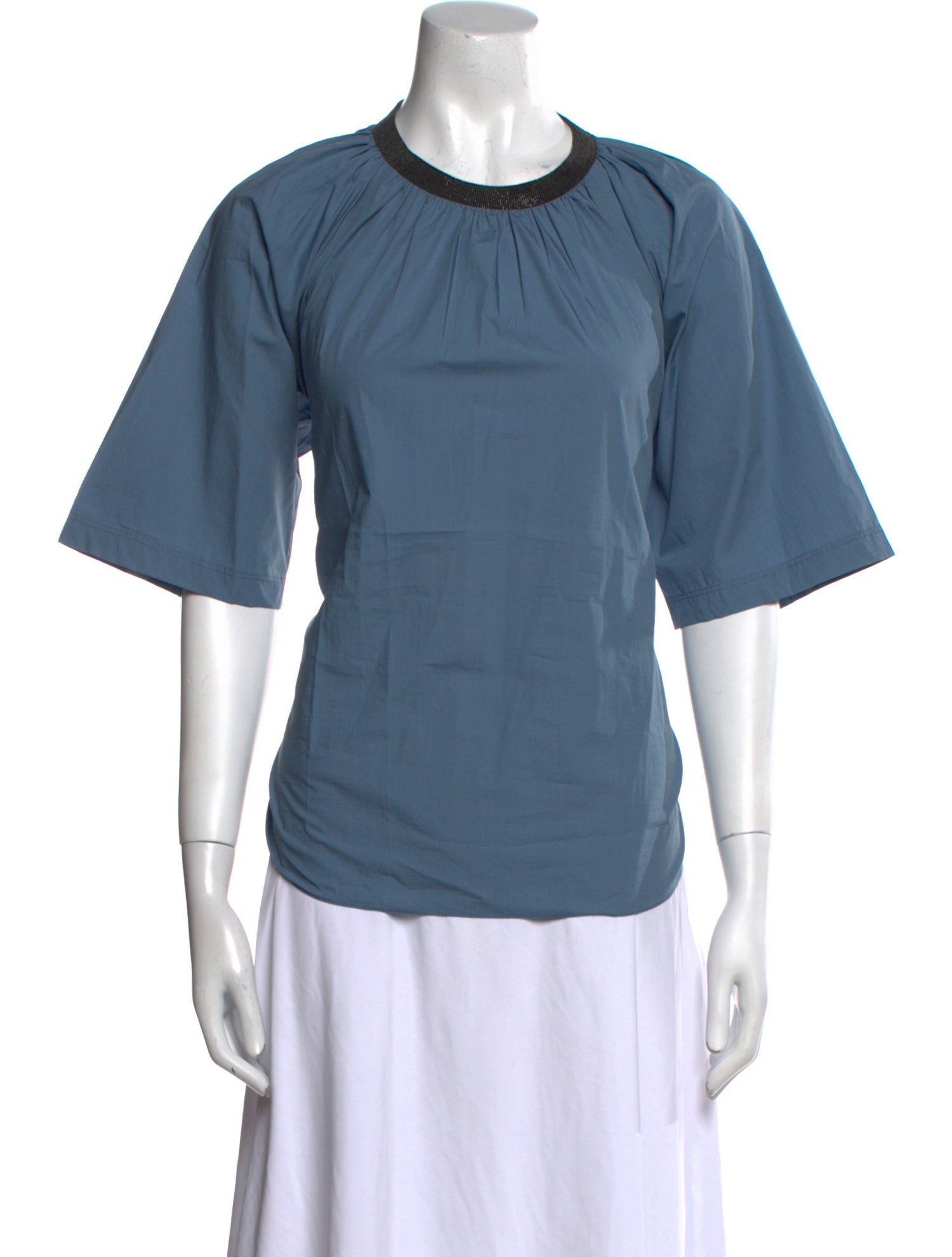 Brunello Cucinelli Crew Neck Short Sleeve Blouse