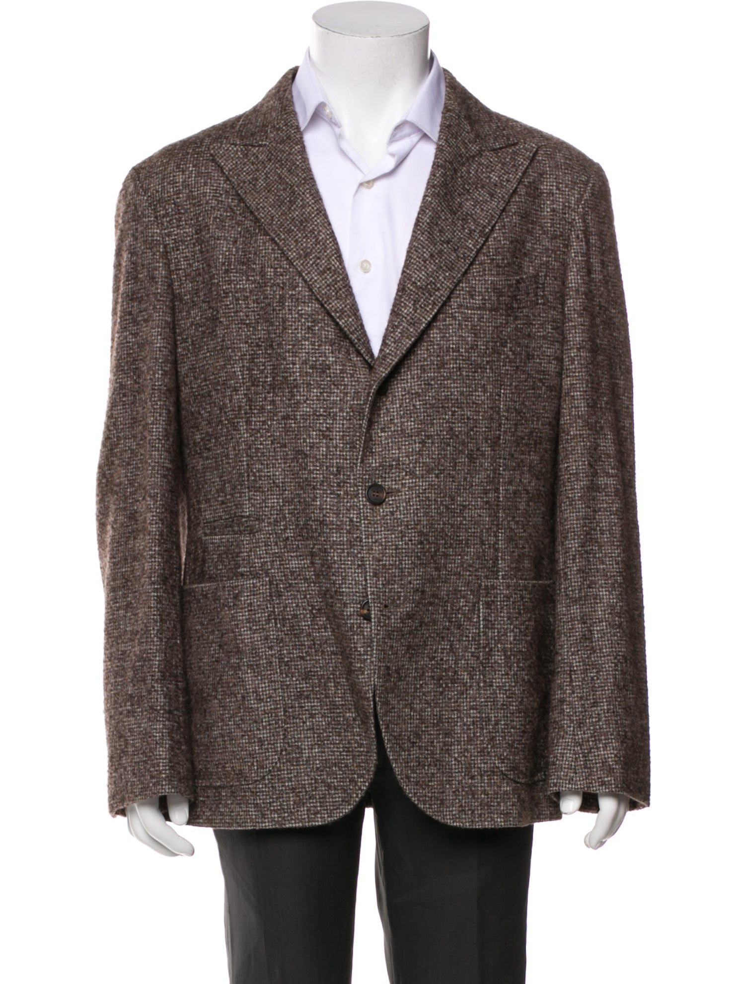 Brunello Cucinelli Plaid Print Peacoat