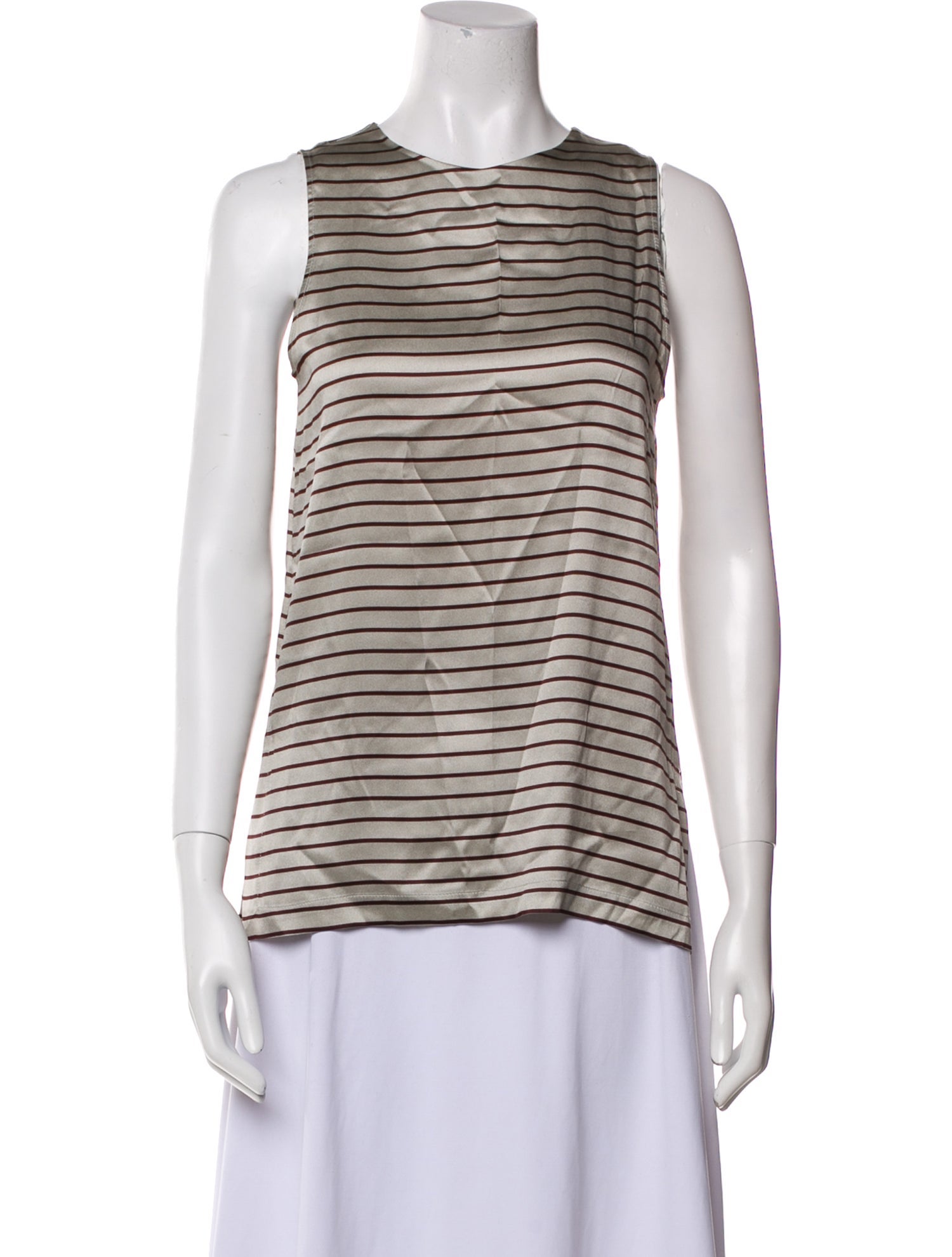 Brunello Cucinelli Silk Striped Top