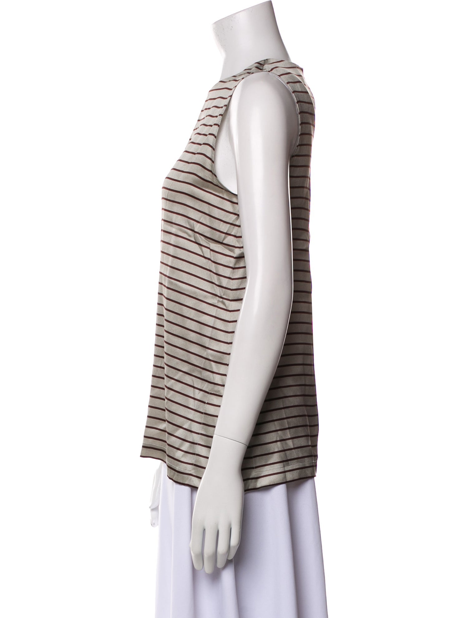 Brunello Cucinelli Silk Striped Top