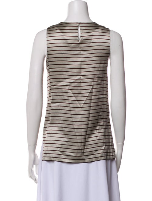 Brunello Cucinelli Silk Striped Top