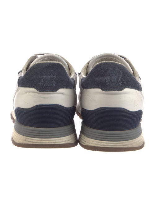 Brunello Cucinelli Leather Colorblock Pattern Sneakers