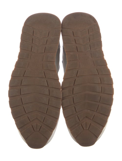 Brunello Cucinelli Leather Colorblock Pattern Sneakers