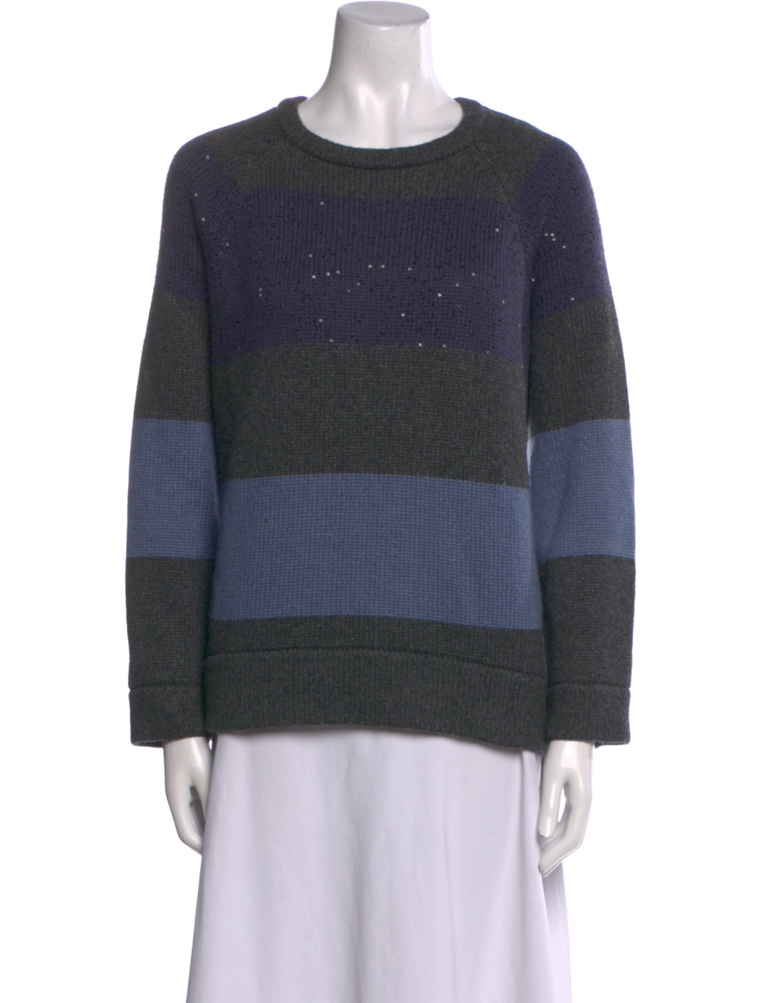 Brunello Cucinelli Cashmere Colorblock Pattern Sweater
