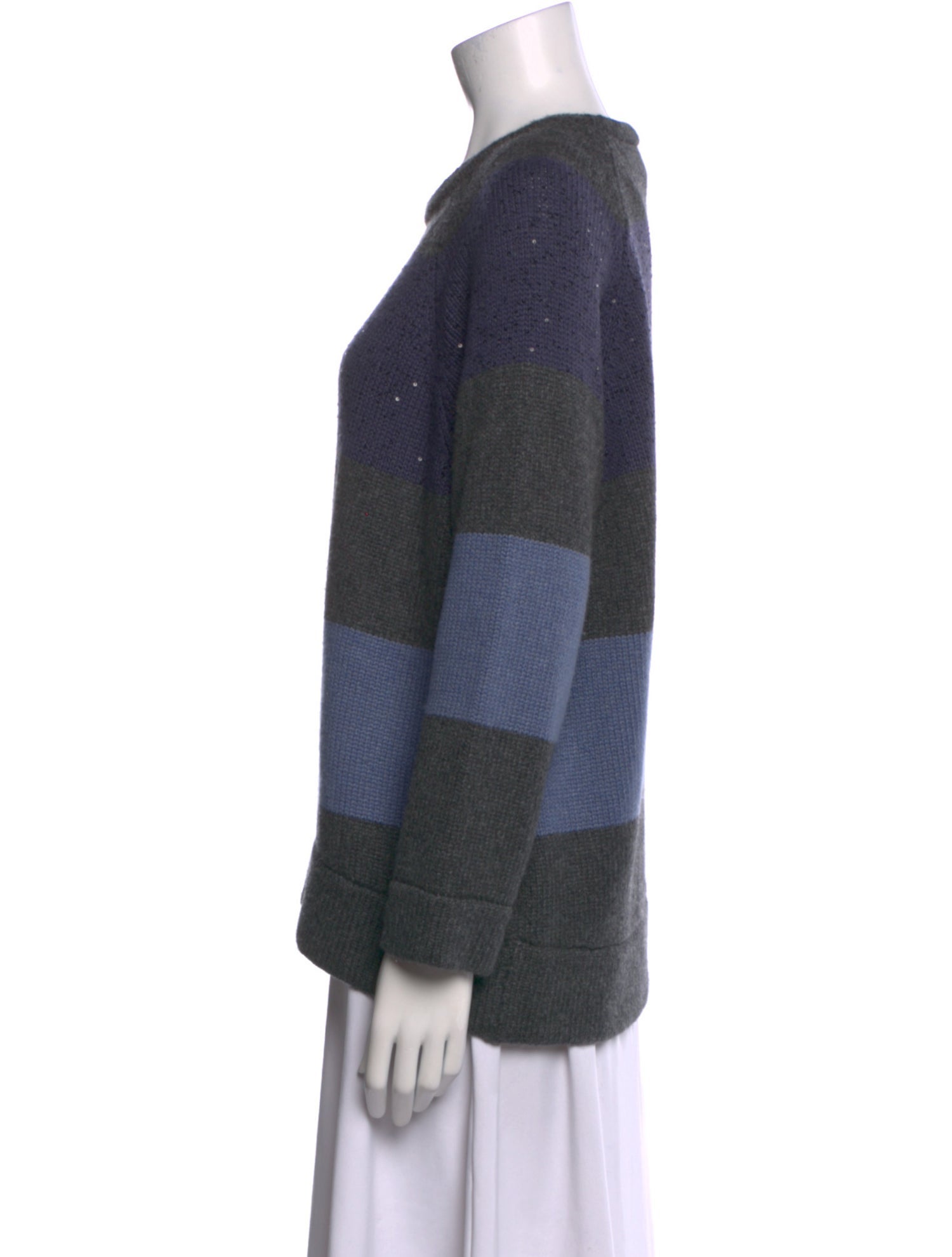 Brunello Cucinelli Cashmere Colorblock Pattern Sweater