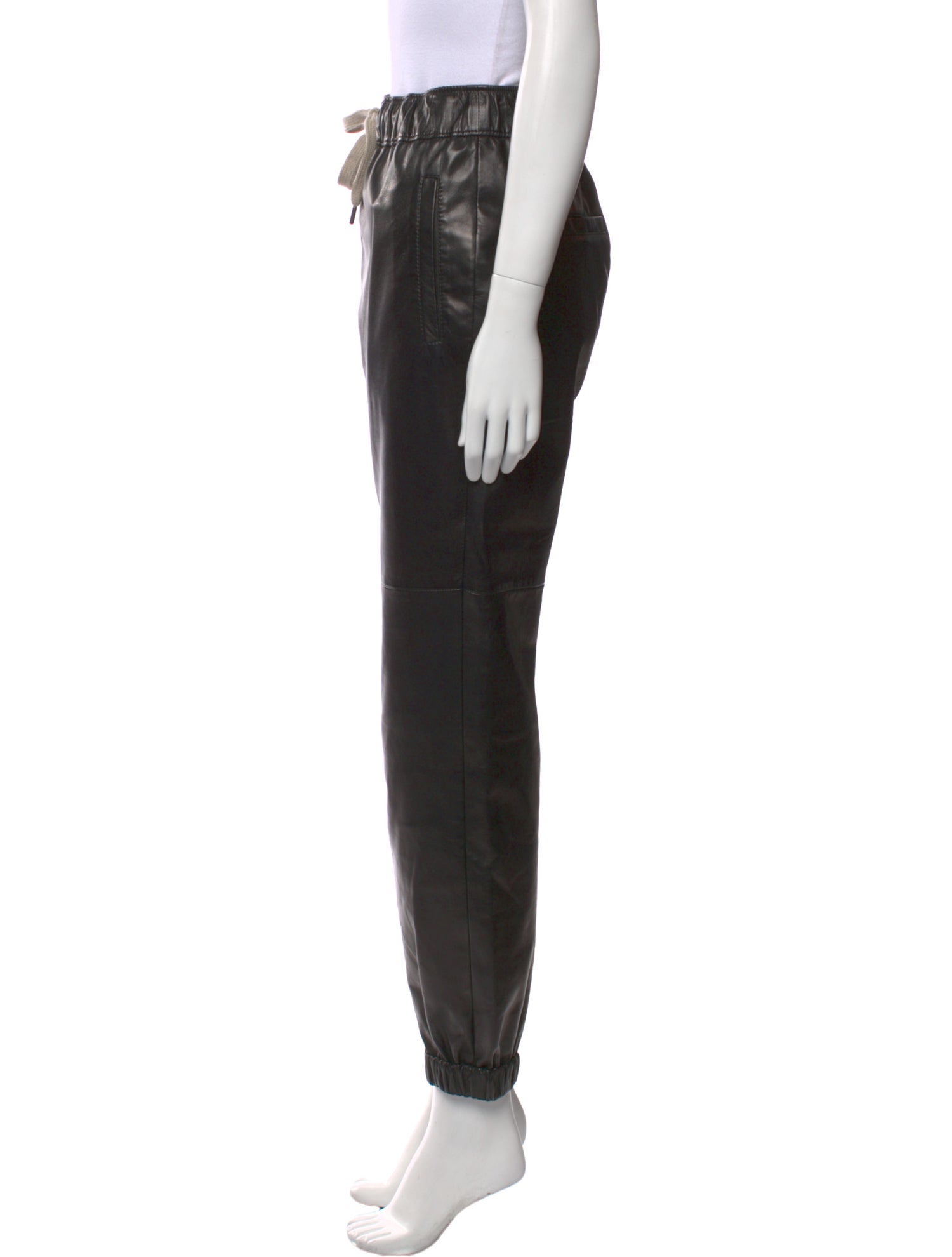 Brunello Cucinelli Leather Skinny Leg Pants