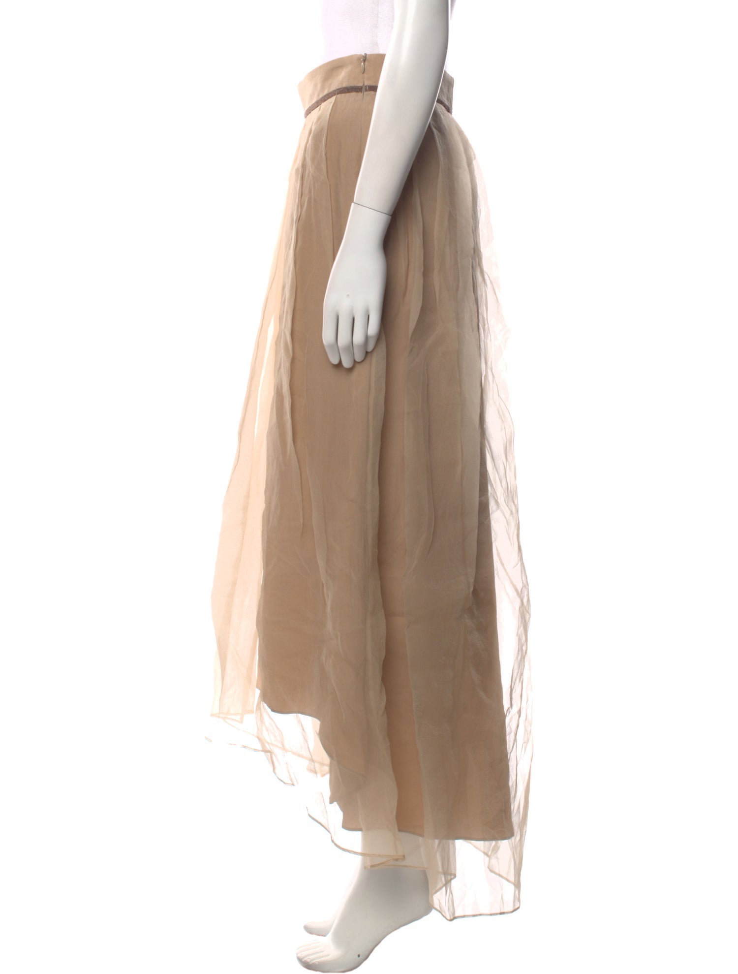 Brunello Cucinelli Silk Long Skirt