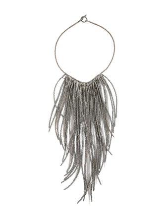 Brunello Cucinelli Monili Beads Fringe Collar Necklace