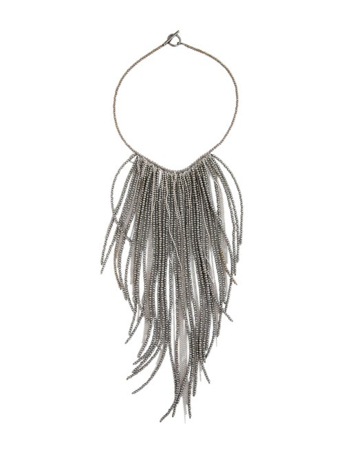 Brunello Cucinelli Monili Beads Fringe Collar Necklace