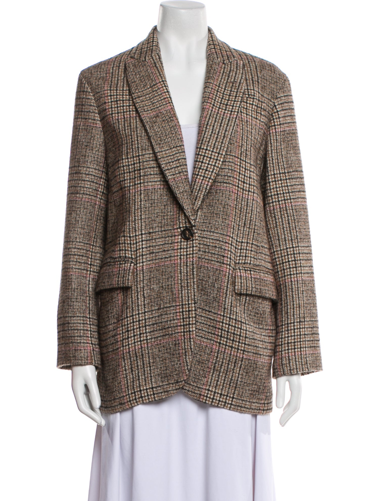 Brunello Cucinelli Wool Plaid Print Blazer