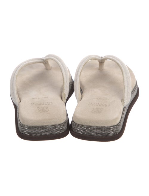 Brunello Cucinelli Monili Suede Flip Flops