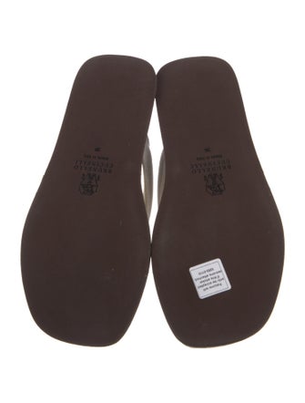 Brunello Cucinelli Monili Suede Flip Flops
