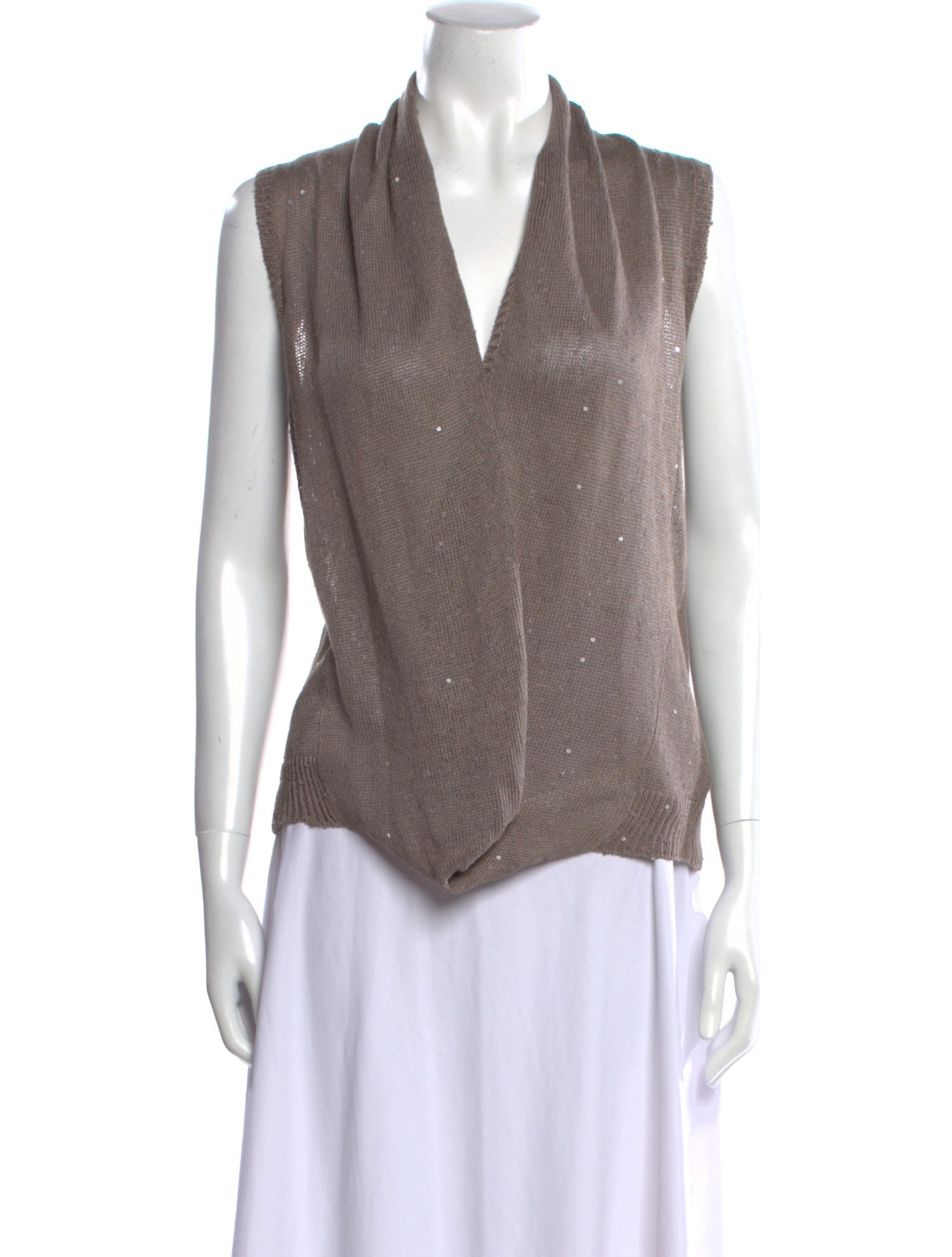 Brunello Cucinelli Linen Cowl Neck Sweater