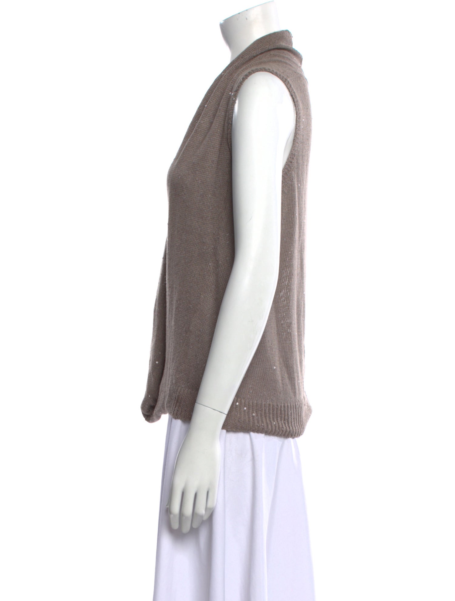 Brunello Cucinelli Linen Cowl Neck Sweater