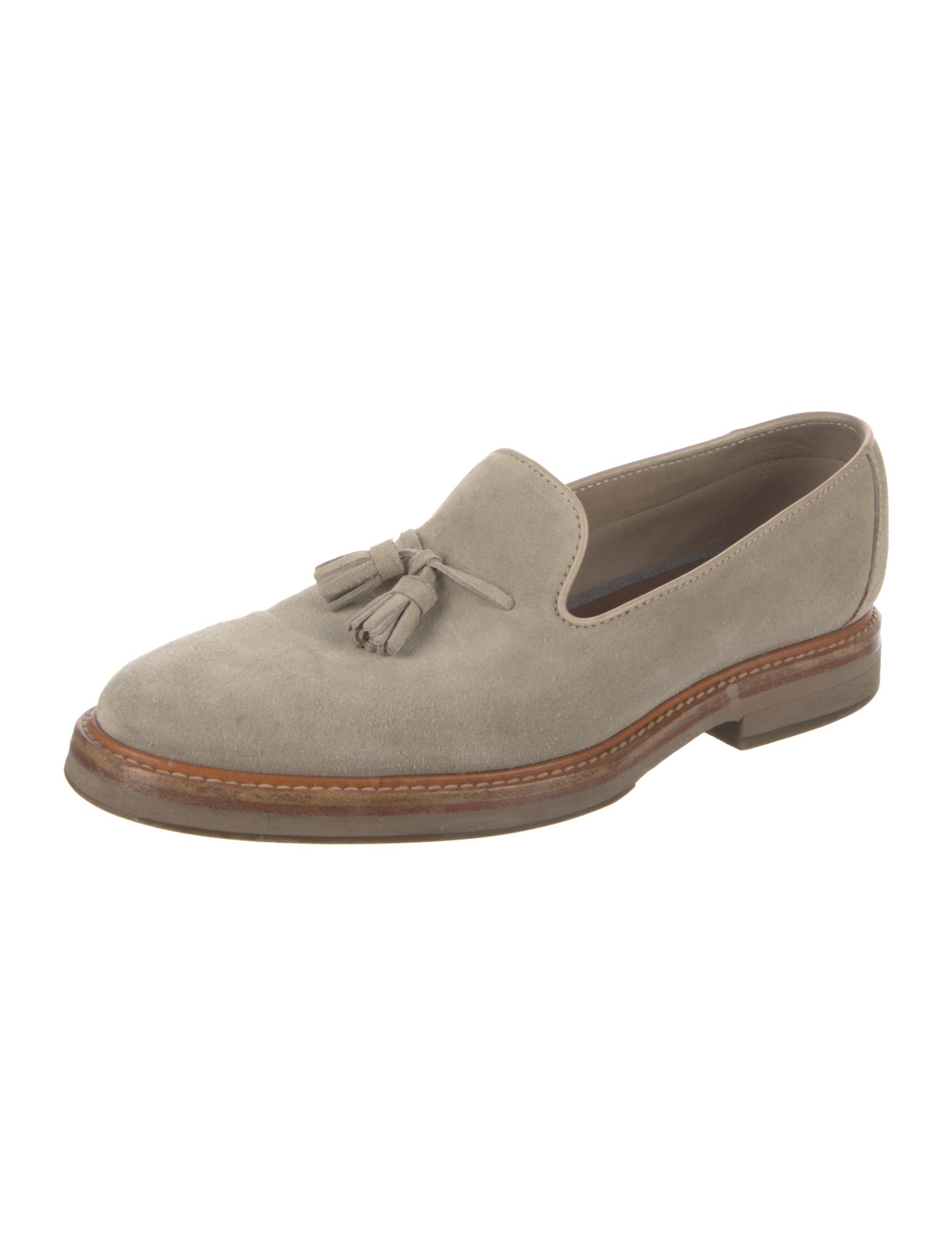 Brunello Cucinelli Suede Tassel Accents Loafers